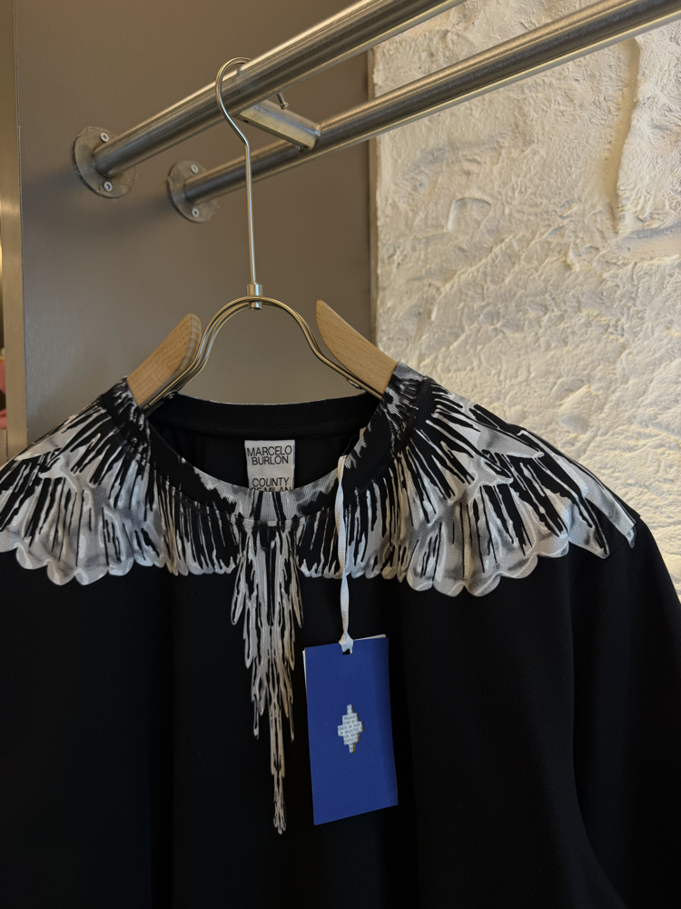 Marcelo Burlon Logo Appliquéd %100 Cotton Tshirt