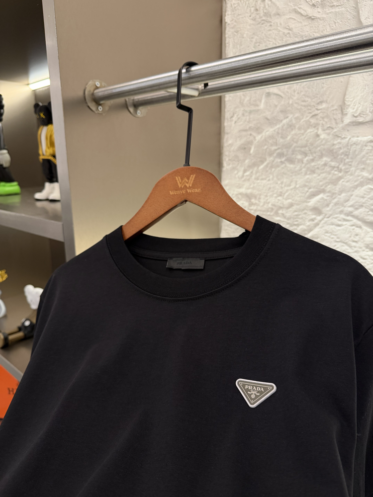Prada Milano Logo Appliquéd %100 Cotton Tshirt