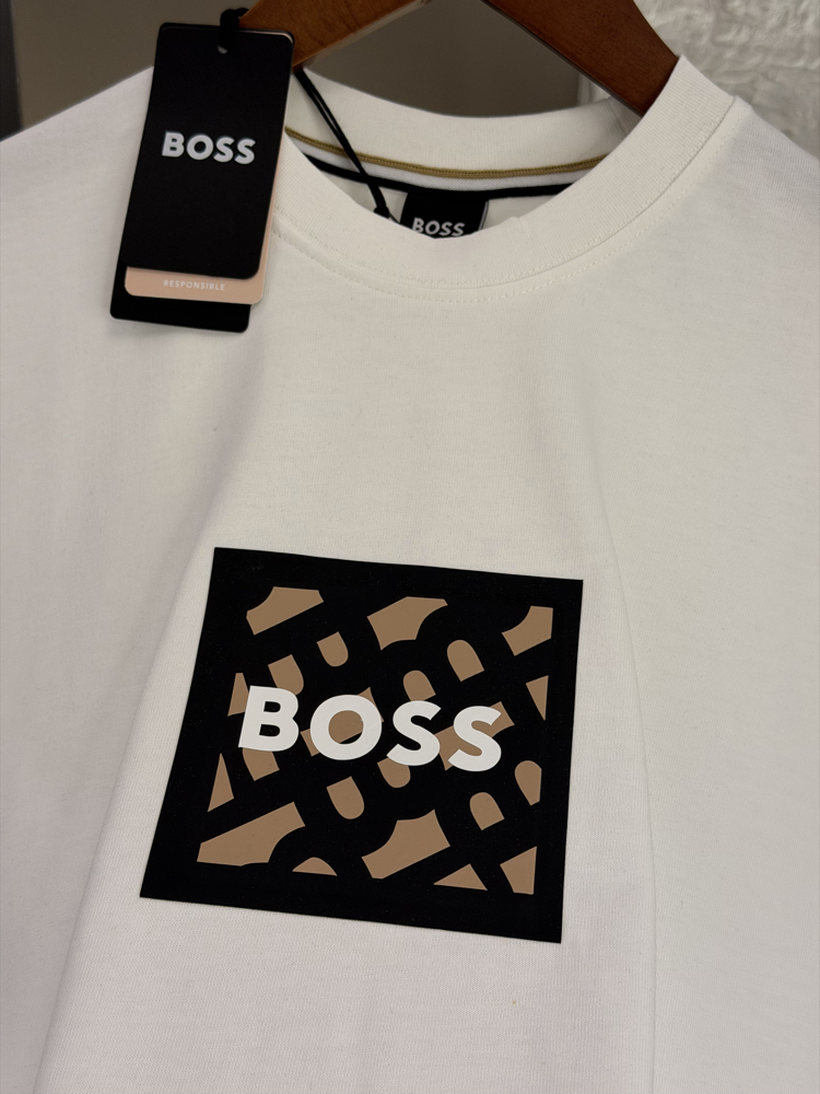 BOSS Logo Appliquéd %100 Cotton Tshirt