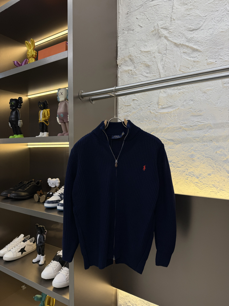 Ralph Lauren İthal Full Zip Örme Triko Hırka (Lacivert)