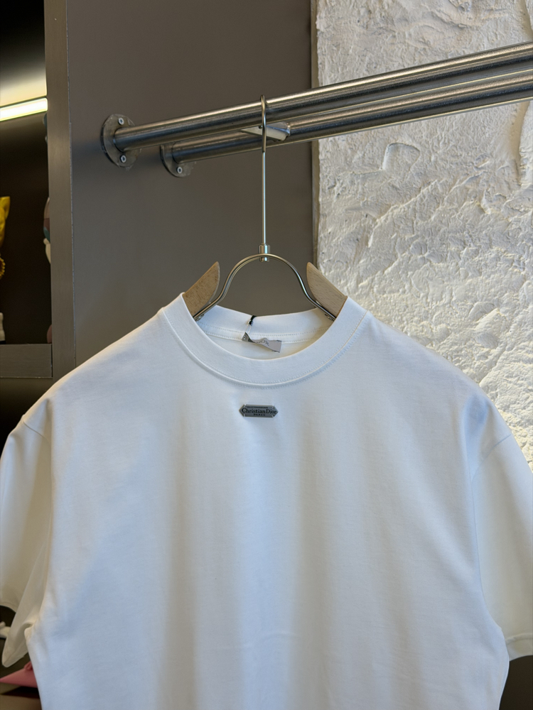 Christian Dior Logo Appliquéd %100 Cotton Tshirt