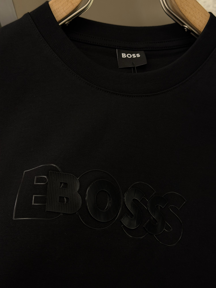 BOSS Logo Appliquéd %100 Cotton Tshirt