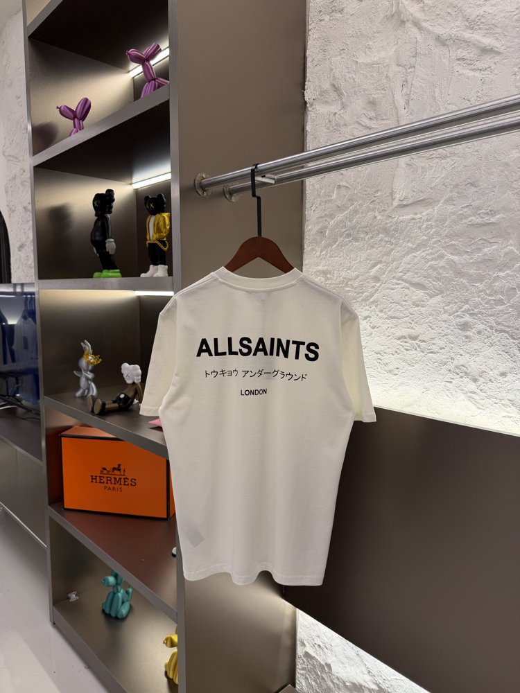 All Saints Logo Appliquéd %100 Cotton Tshirt