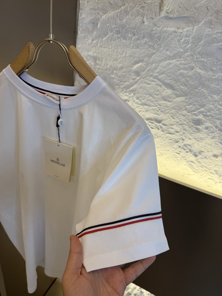 Moncler Logo Appliquéd %100 Cotton Tshirt