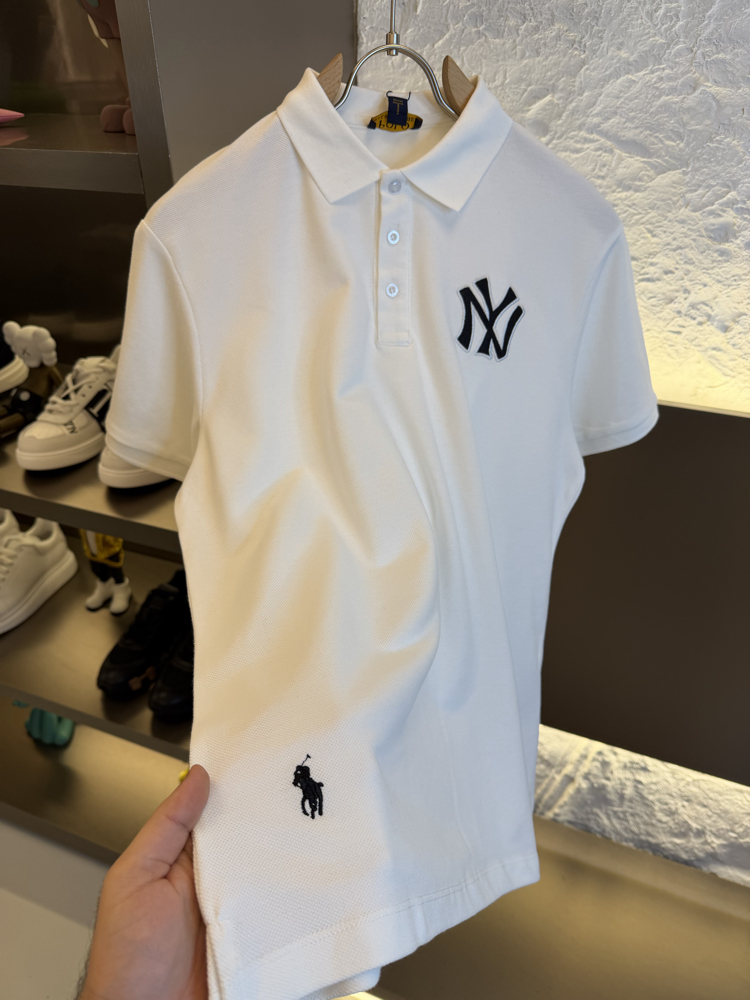 Ralph Lauren NY Logo Appliquéd %100 Cotton Polo Tshirt