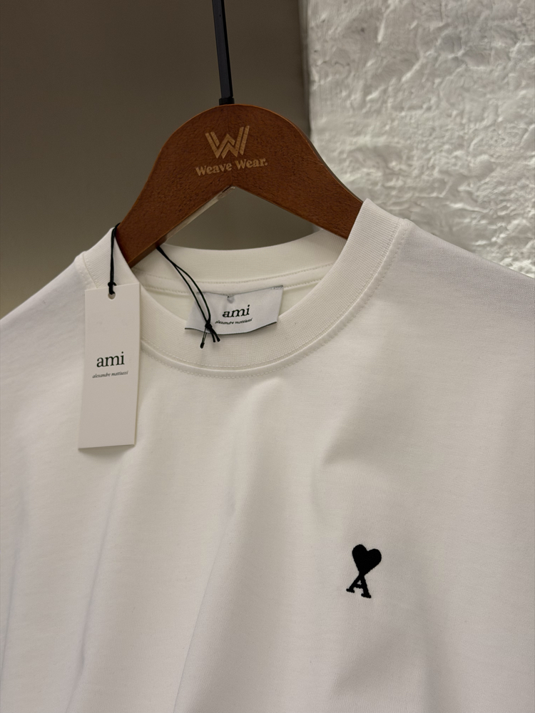 Ami Paris Logo Appliquéd %100 Cotton Tshirt