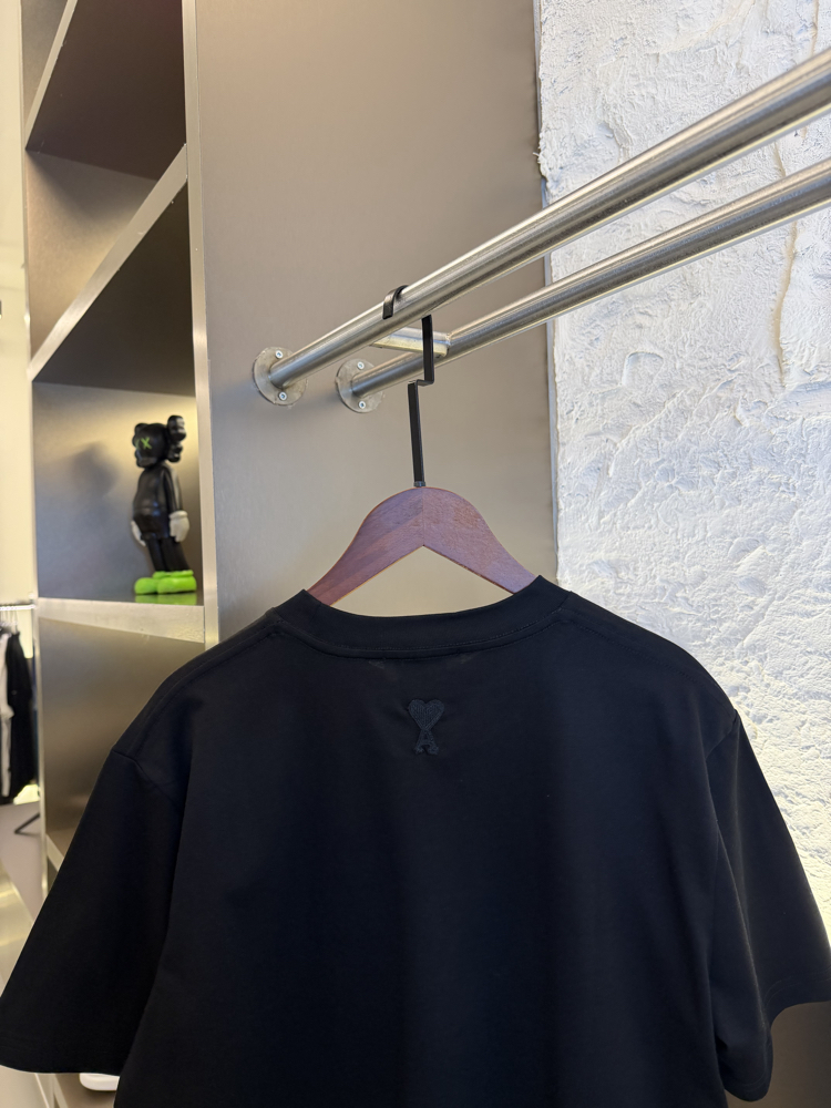 Ami Paris Logo Appliquéd %100 Cotton Tshirt