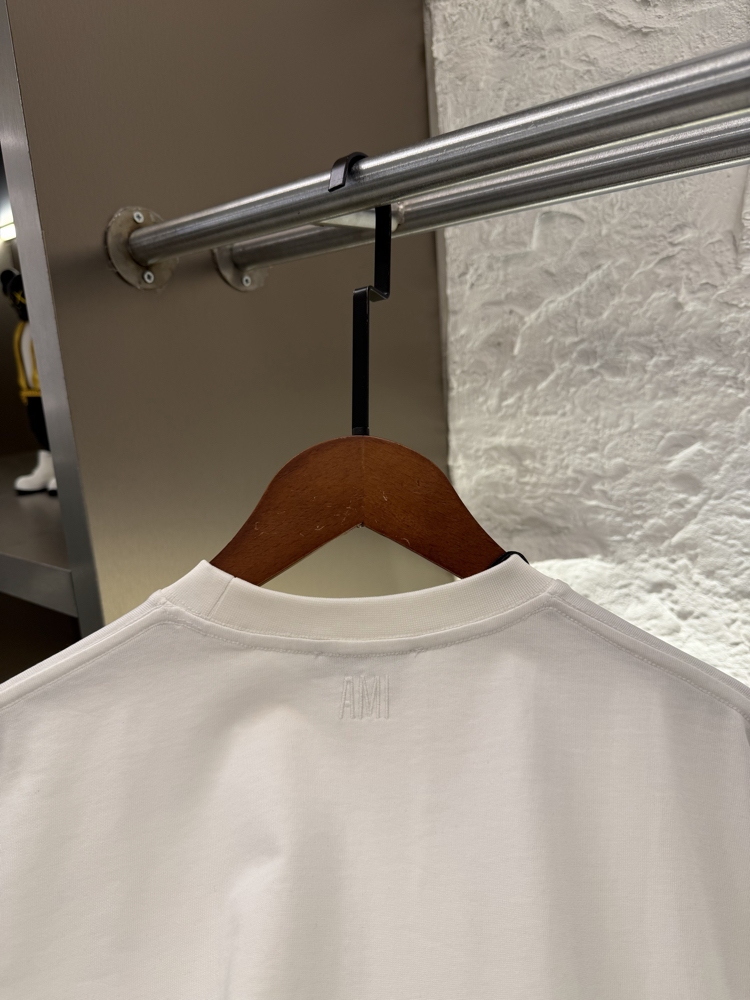 Ami Paris Logo Appliquéd %100 Cotton Tshirt