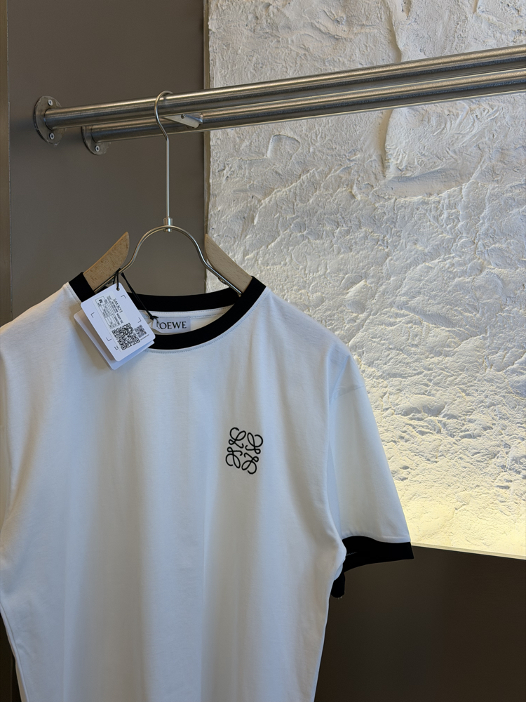 LOEWE Logo Appliquéd %100 Cotton Tshirt