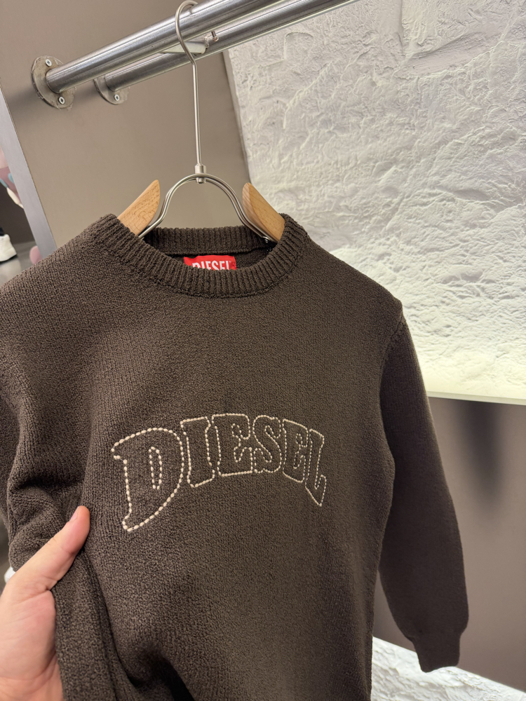 Diesel Premium %100 Pamuk Triko Kazak Kahve