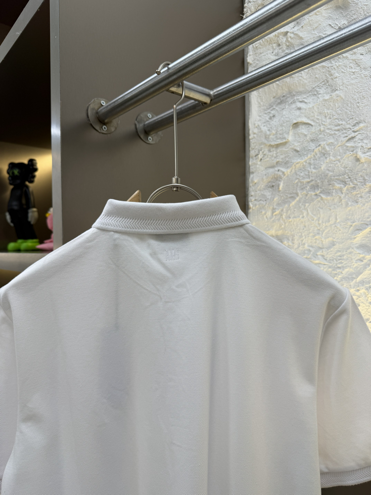 Ami Paris Logo Appliquéd %100 Cotton Polo Tshirt