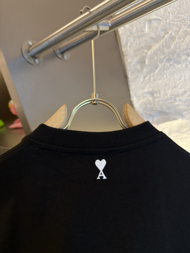 Ami Paris Logo Appliquéd %100 Cotton Tshirt