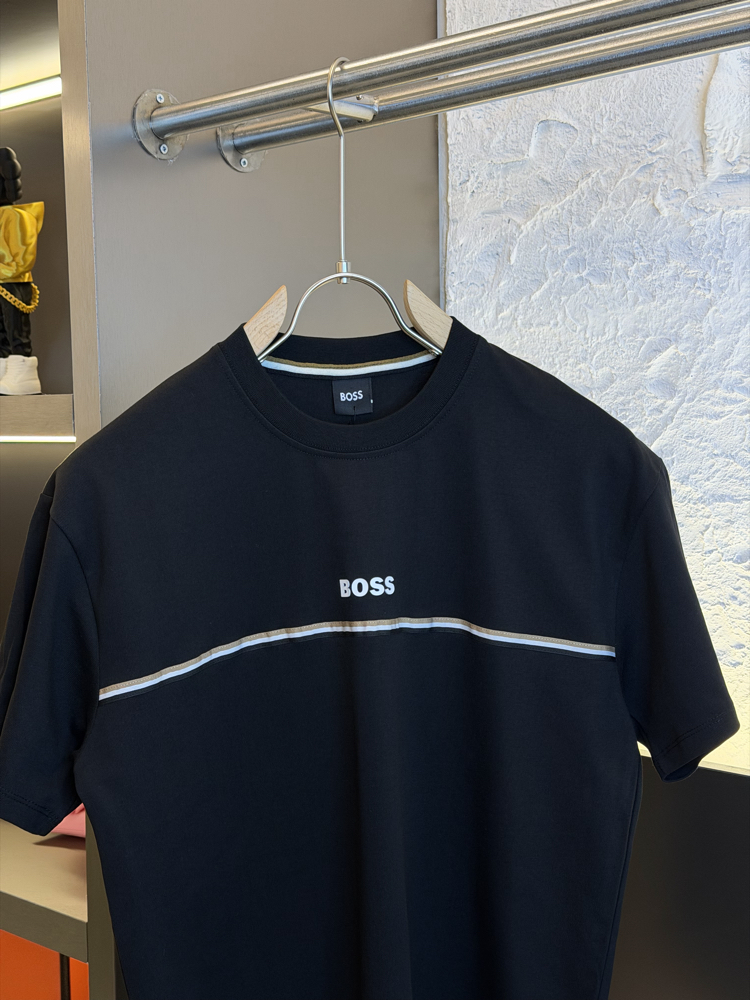 BOSS Logo Appliquéd %100 Cotton Tshirt
