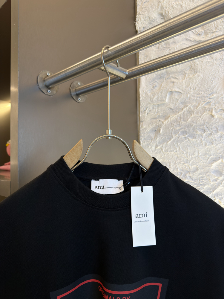 Ami Paris Logo Appliquéd %100 Cotton Tshirt