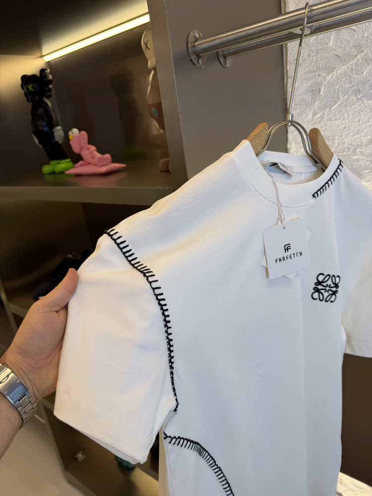 LOEWE Logo Appliquéd %100 Cotton Tshirt