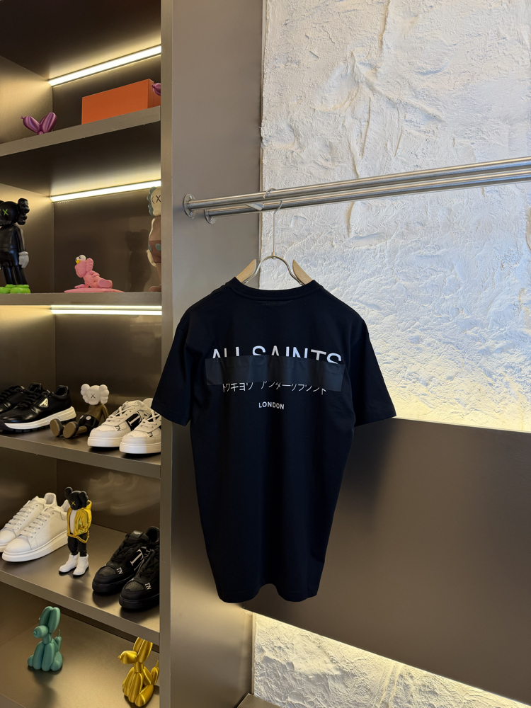 All Saints Logo Appliquéd %100 Cotton Tshirt