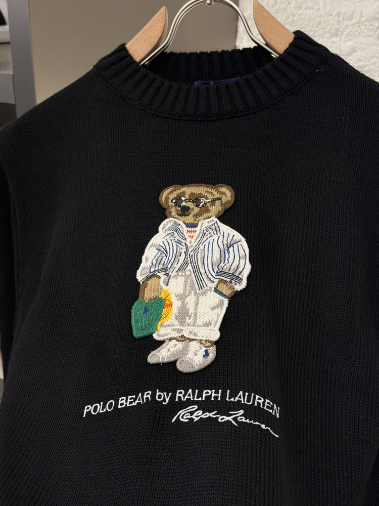 Ralph Lauren %100 Pamuk Triko Kazak (Siyah)