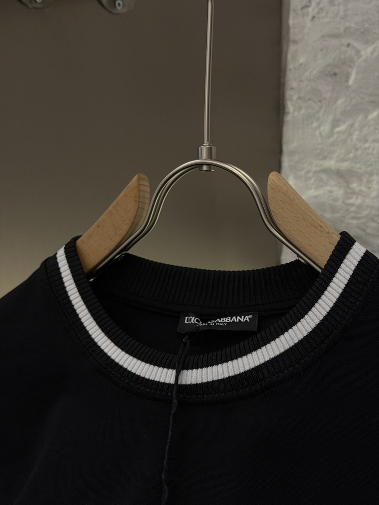 Dolce Gabbana Logo Appliquéd %100 Cotton Tshirt