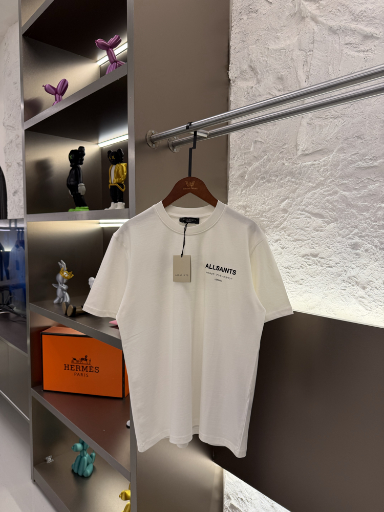 All Saints Logo Appliquéd %100 Cotton Tshirt