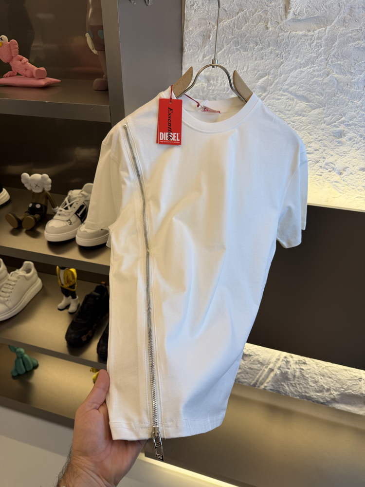 Diesel Logo Appliquéd %100 Cotton Tshirt