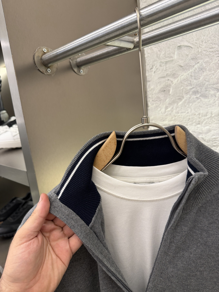 Fred Perry %100 Pamuk Full Zip Örme Triko (Gri)