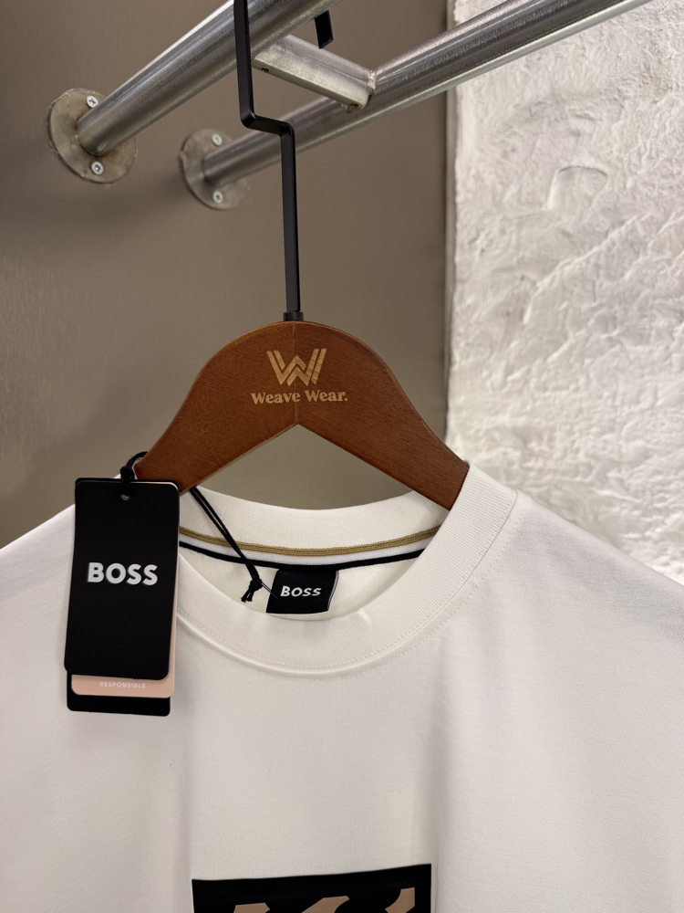 BOSS Logo Appliquéd %100 Cotton Tshirt