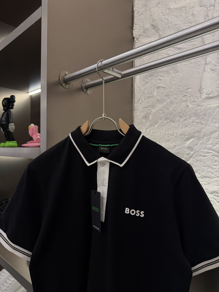 BOSS Logo Appliquéd %100 Cotton Polo Tshirt