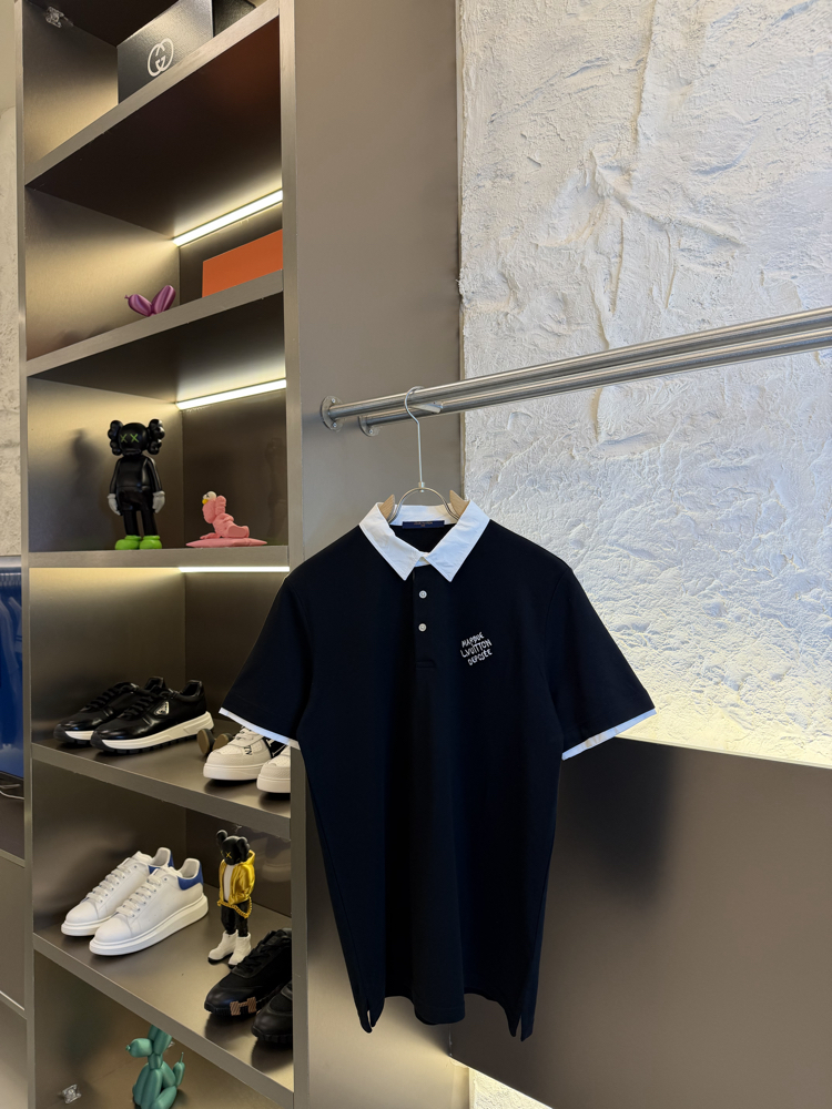 Louis Vuitton Logo Appliquéd %100 Cotton Polo Tshirt
