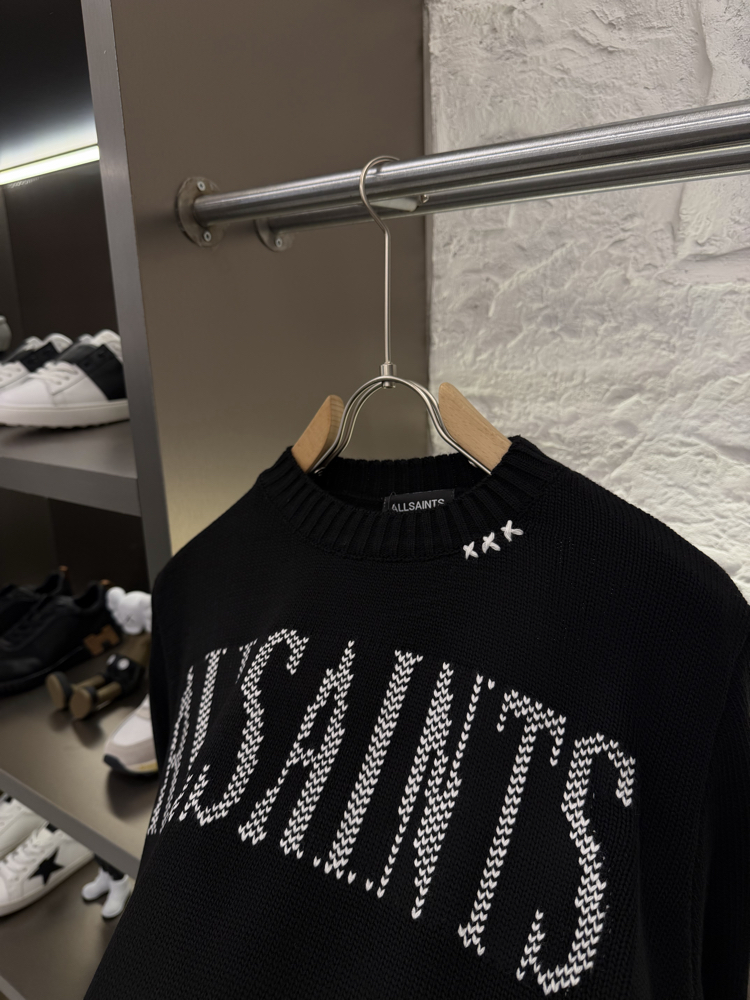 Allsaints %100 Pamuk Cashmere Triko Kazak (Siyah)