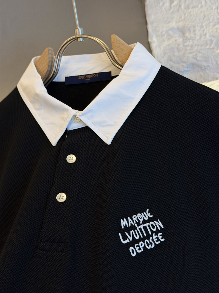 Louis Vuitton Logo Appliquéd %100 Cotton Polo Tshirt