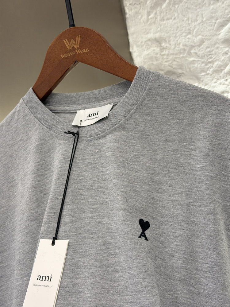 Ami Paris Logo Appliquéd %100 Cotton Tshirt