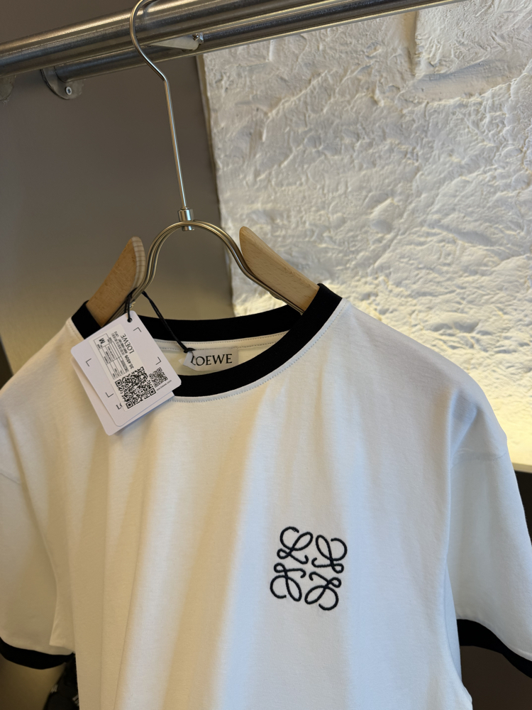 LOEWE Logo Appliquéd %100 Cotton Tshirt