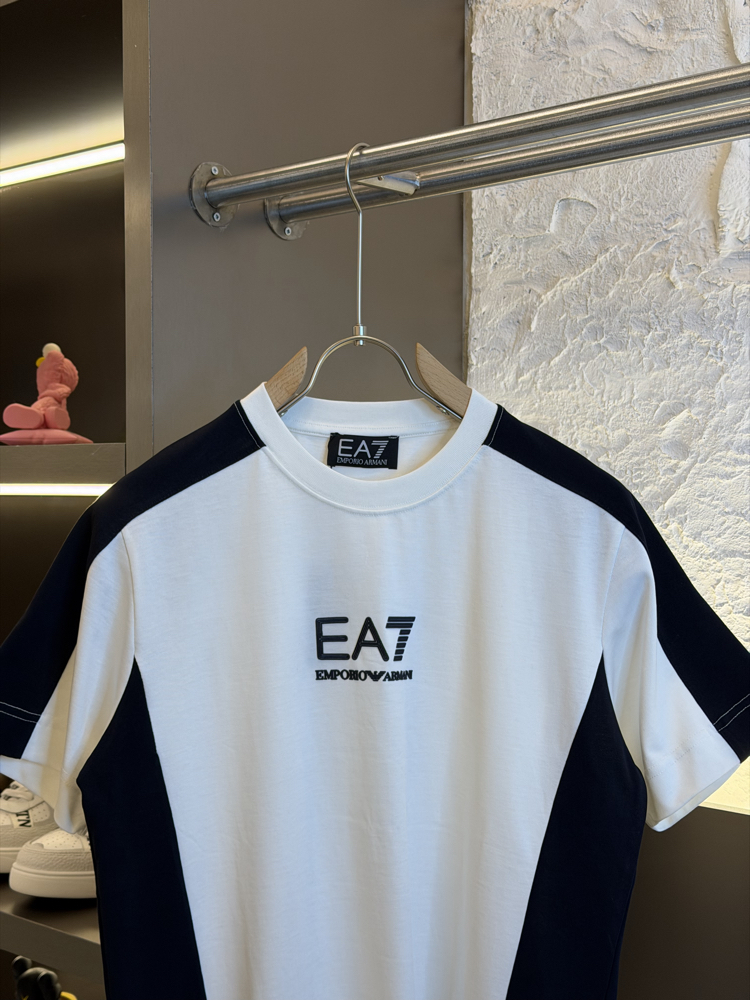 Emporio Armani Logo Appliquéd %100 Cotton Tshirt