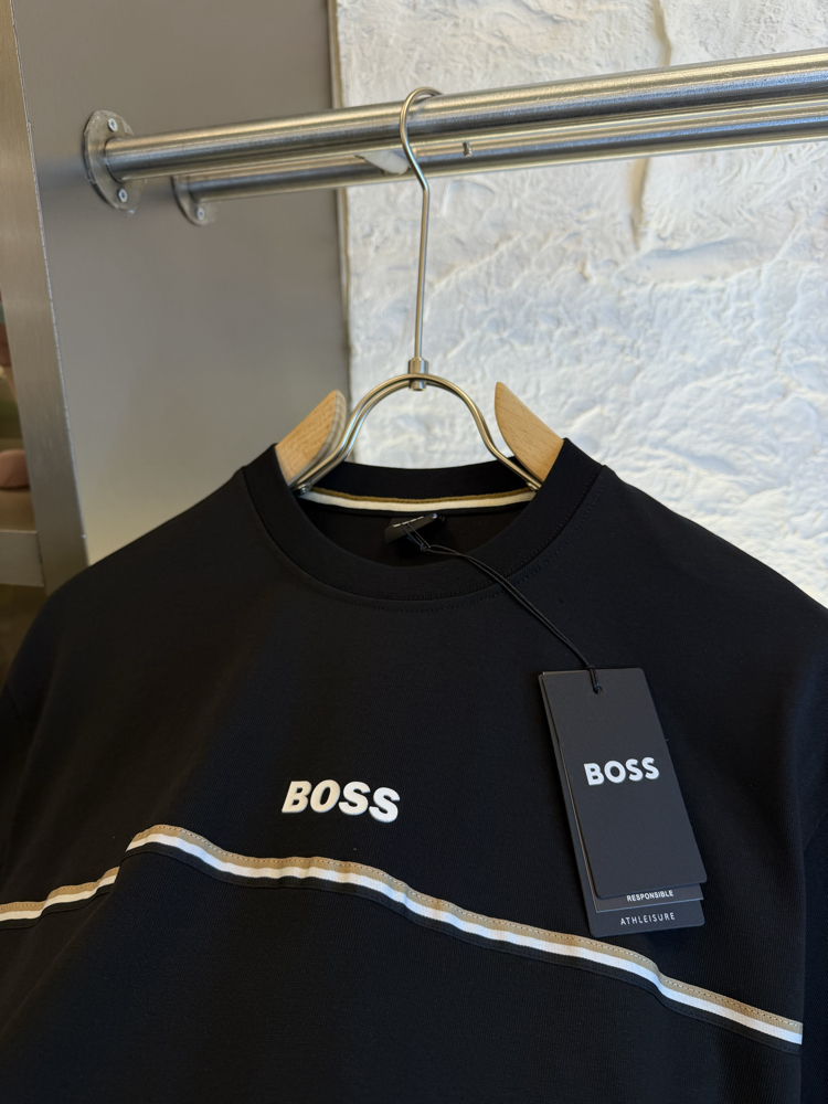 BOSS Logo Appliquéd %100 Cotton Tshirt