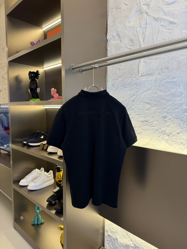 Les Benjamins Logo Appliquéd %100 Cotton Polo Tshirt