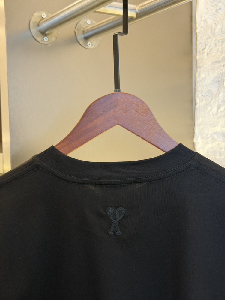 Ami Paris Logo Appliquéd %100 Cotton Tshirt