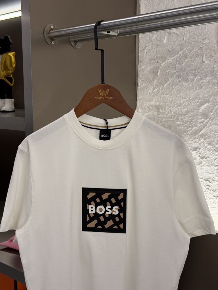 BOSS Logo Appliquéd %100 Cotton Tshirt
