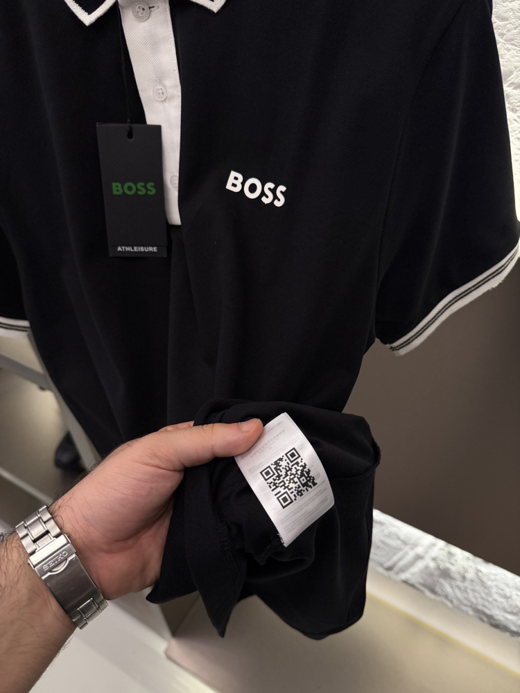 BOSS Logo Appliquéd %100 Cotton Polo Tshirt