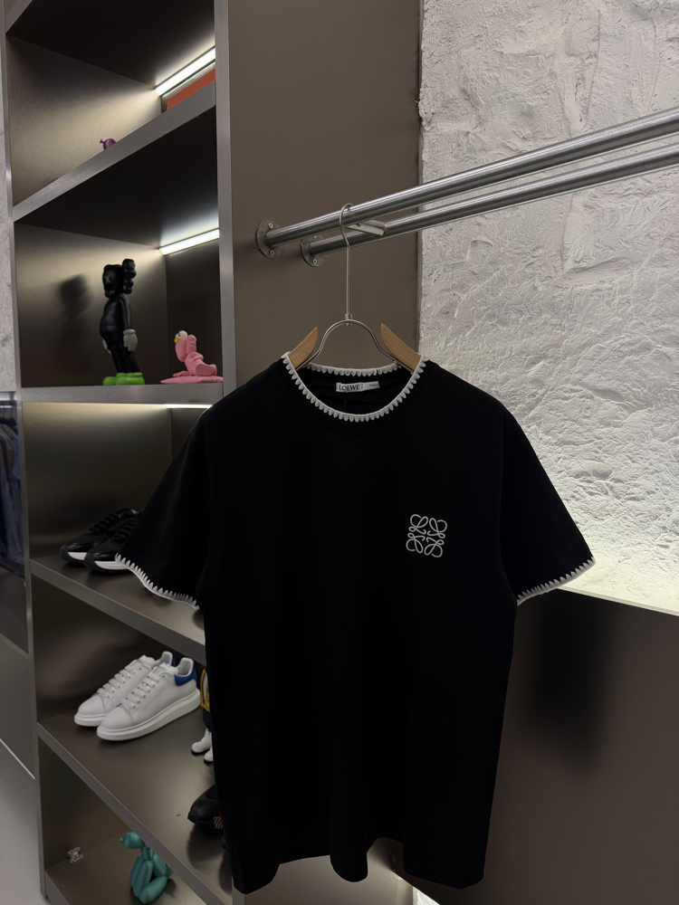 LOEWE Logo Appliquéd %100 Cotton Tshirt