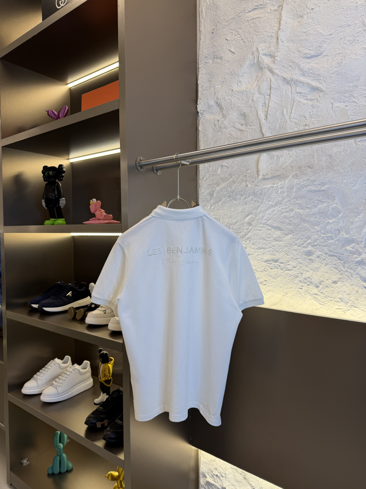Les Benjamins Logo Appliquéd %100 Cotton Polo Tshirt