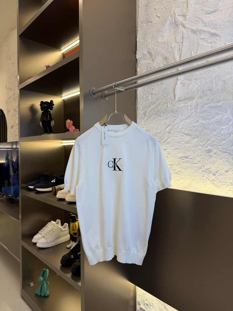 Calvin Klein Logo Appliquéd %100 Cotton Knitwear