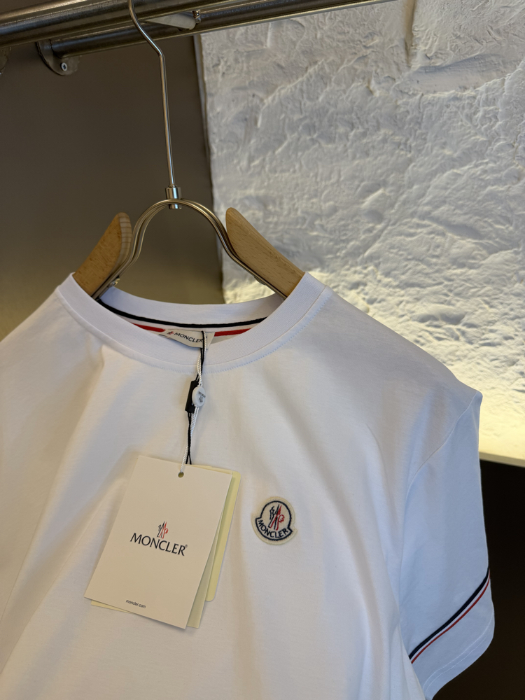 Moncler Logo Appliquéd %100 Cotton Tshirt