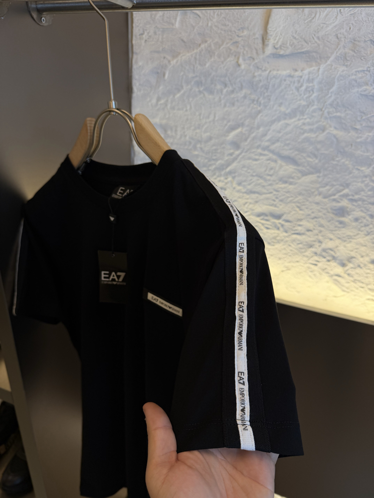 Emporio Armani Logo Appliquéd %100 Cotton Tshirt