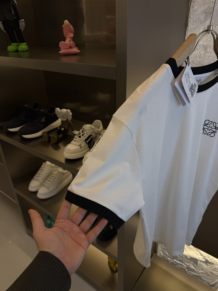 LOEWE Logo Appliquéd %100 Cotton Tshirt