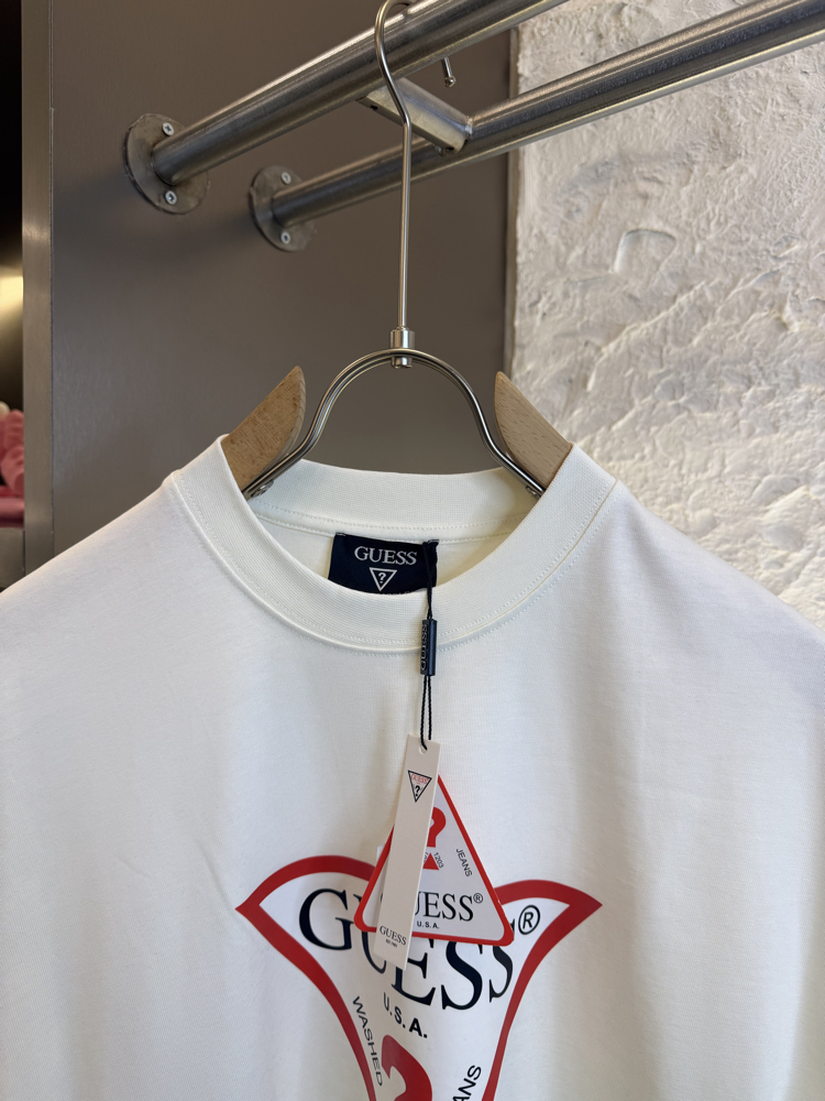 GUESS Logo Appliquéd %100 Cotton Tshirt