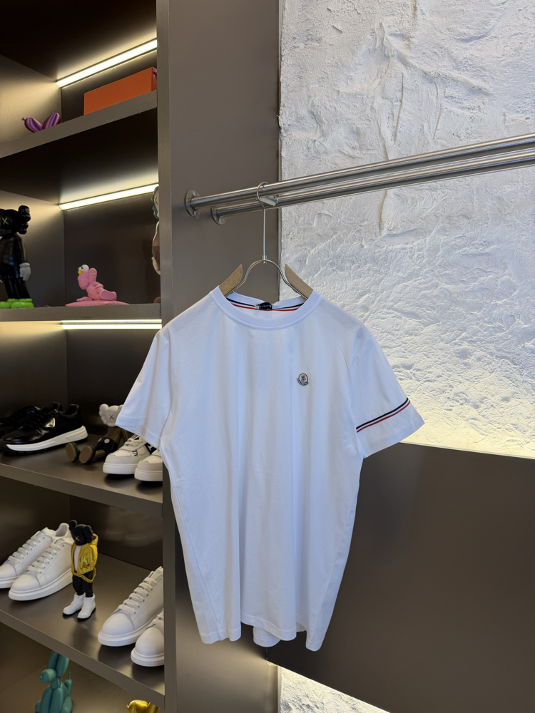 Moncler Logo Appliquéd %100 Cotton Tshirt