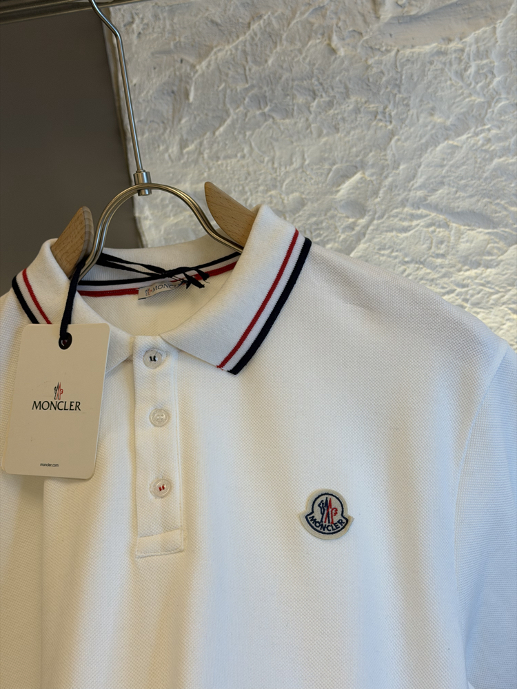 Moncler NFC Logo Appliquéd %100 Cotton Polo Tshirt