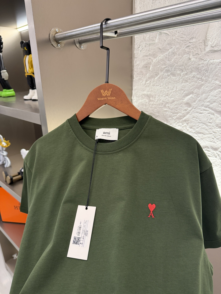 Ami Paris Logo Appliquéd %100 Cotton Tshirt