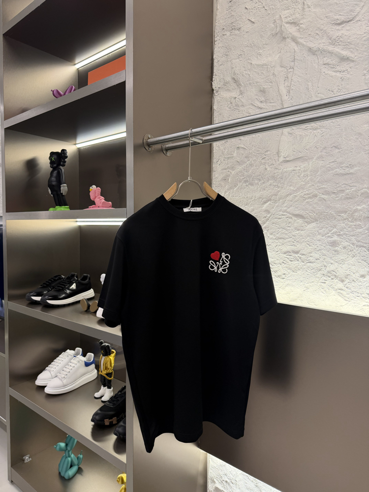 LOEWE Logo Appliquéd %100 Cotton Tshirt