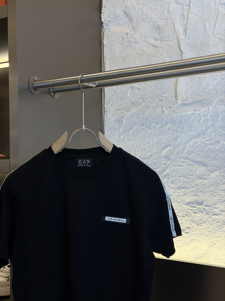 Emporio Armani Logo Appliquéd %100 Cotton Tshirt